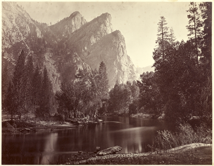 Figure 3:  The Three Brothers 4000 ft, Yo-Semite Valley, 1872, by Carleton Watkins, from the J. Paul Getty Museum